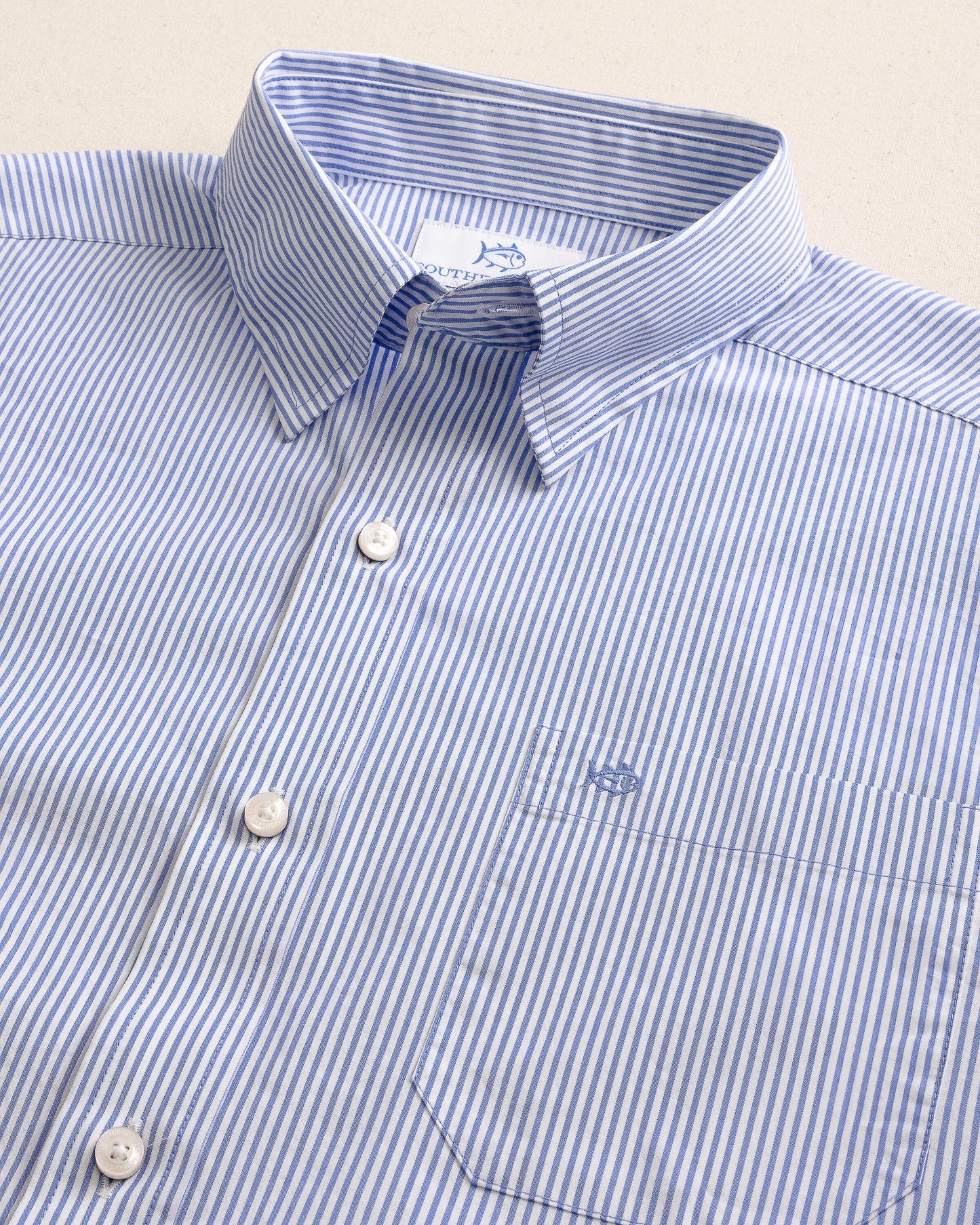 Charleston Granby Stripe Embroidered Sport Shirt