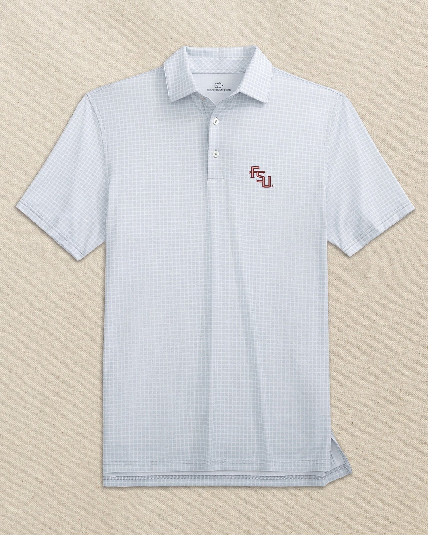 FSU Seminoles Stacked Driver Dunes Edge Plaid Polo